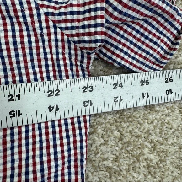 Brooks Brothers Red Fleece Checkered Seersucker Shirt Size L Red White Blue - Picture 9 of 14